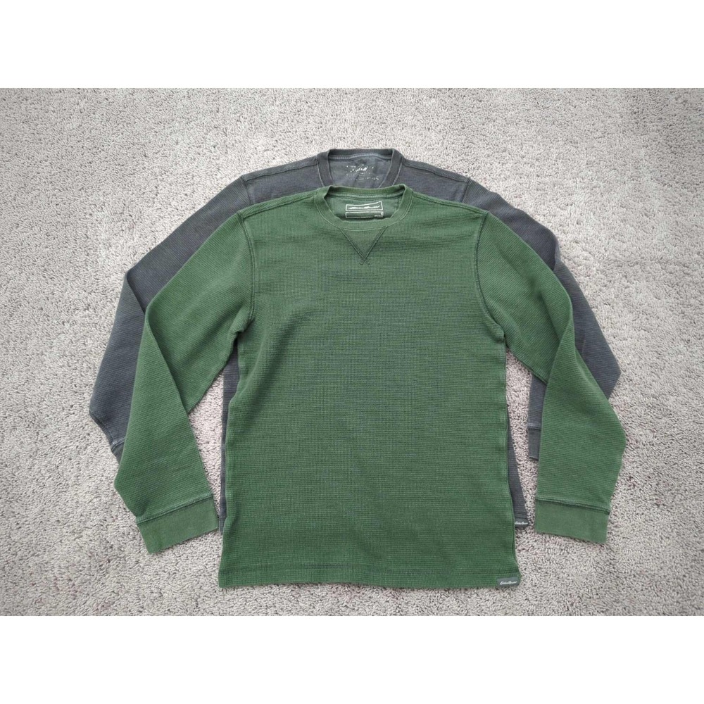 Lot‎ of 2 Eddie Bauer Pullover Sweater Mens Small Cotton Blend Thermal